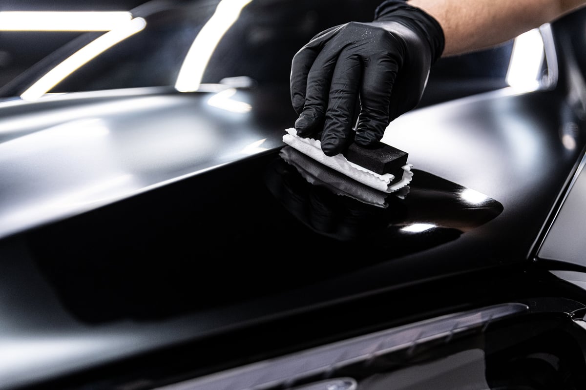Applying ceramic coating to a car's finish for deep gloss and protection